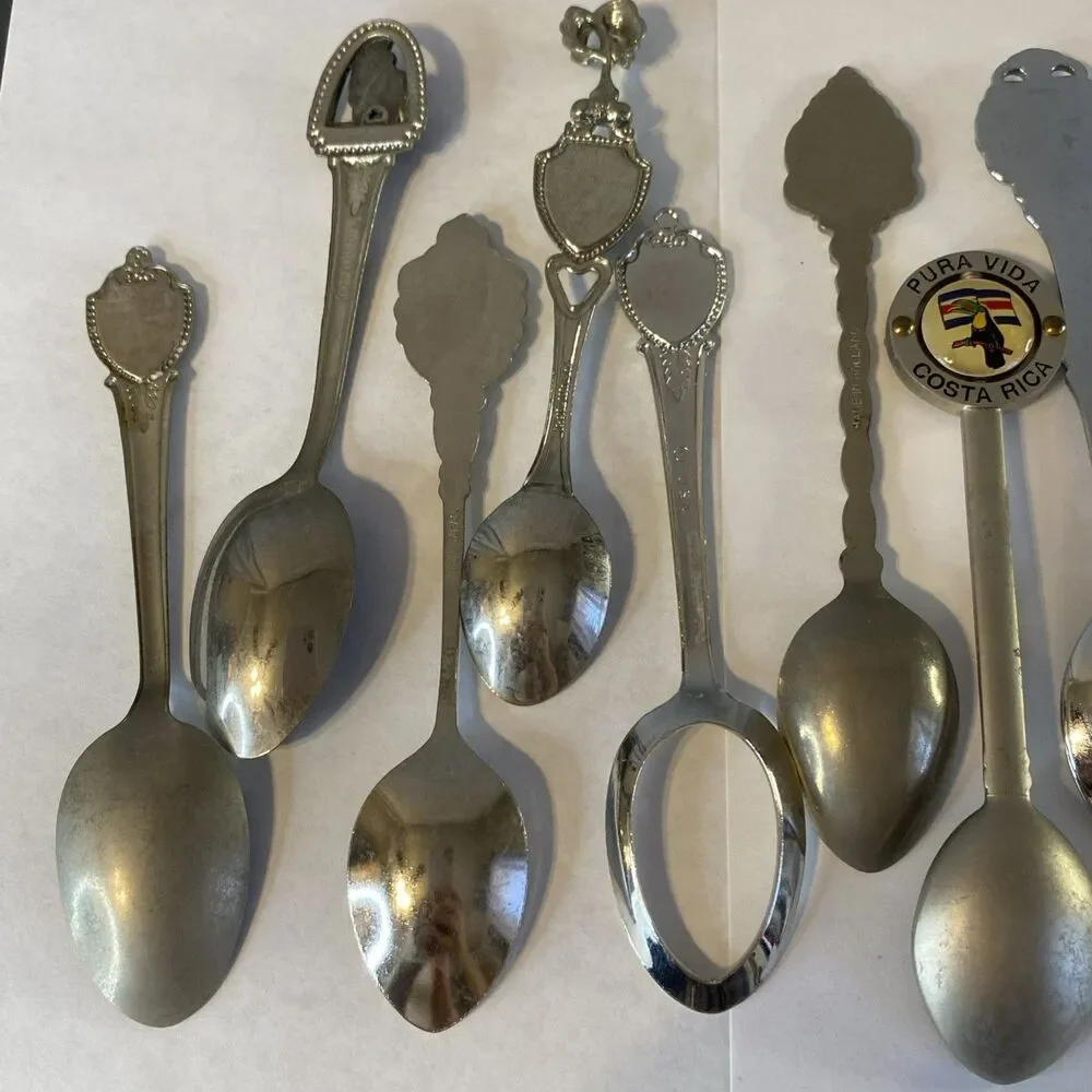 Vintage Lot of 20 Souvenir Spoons State Travel Jamacia Canada Hotel San Fran